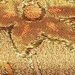 Metallic Floral Brocade Lame - Orange & Gold