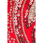 Sequin Brocade Lame - Ruby