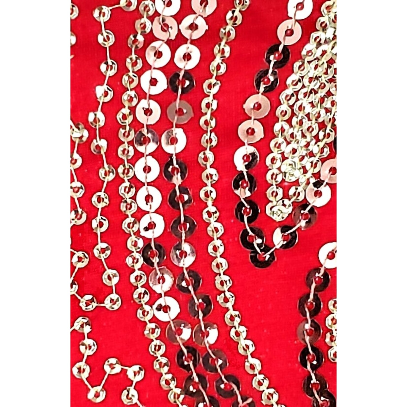 Sequin Brocade Lame - Ruby