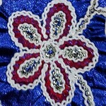 Embroided Flower Lame 44-45 Inches Royal Blue