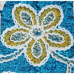 Embroided Flower Lame 44-45 Inches Turquoise