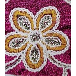 Embroided Flower Lame 44-45 Inches Fuchsia