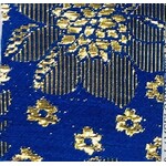 Printed Flower Lame 44 - 45 Inches - Royal Blue