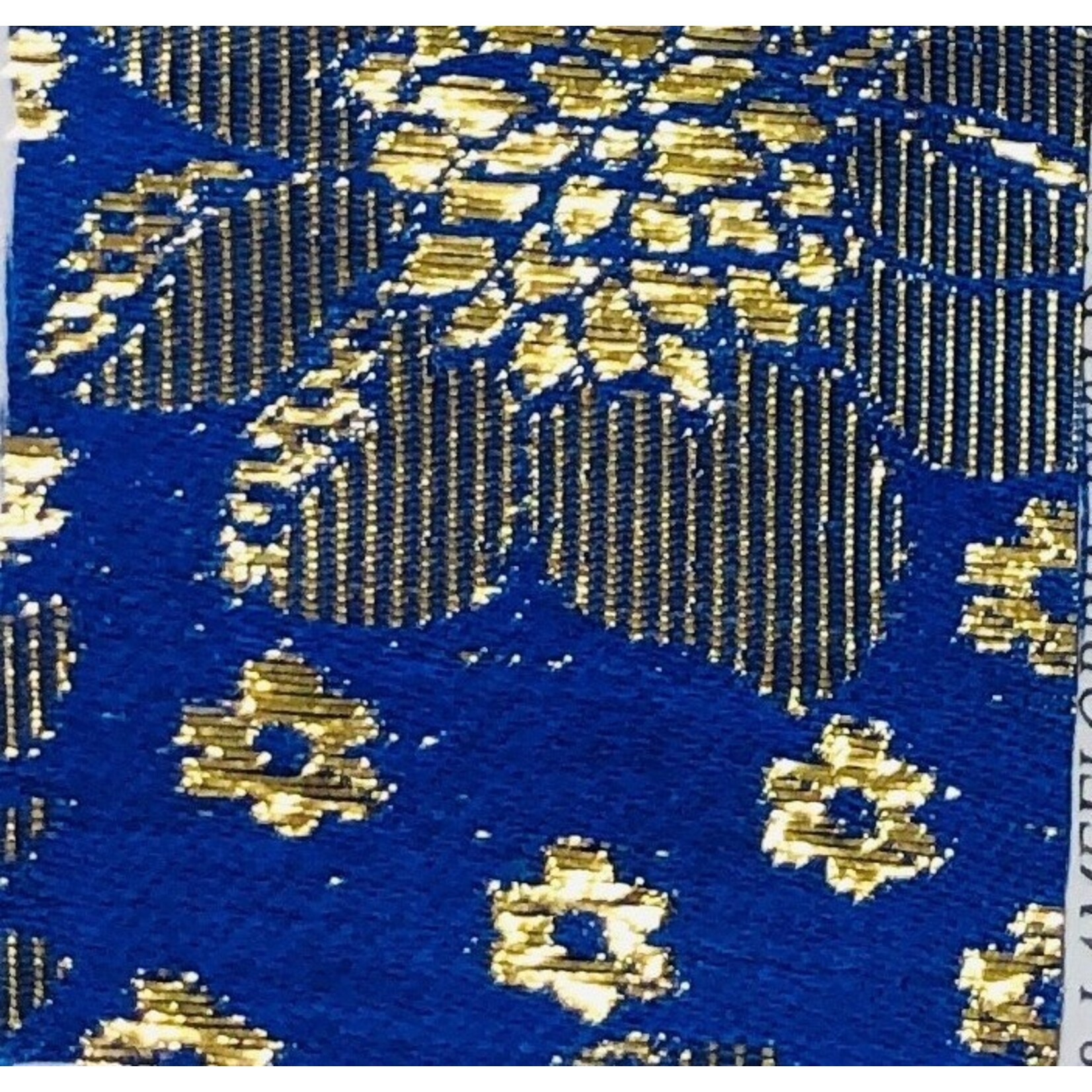 Printed Flower Lame 44 - 45 Inches - Royal Blue