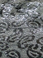 Paisley Patterned Brocade Lame - Silver