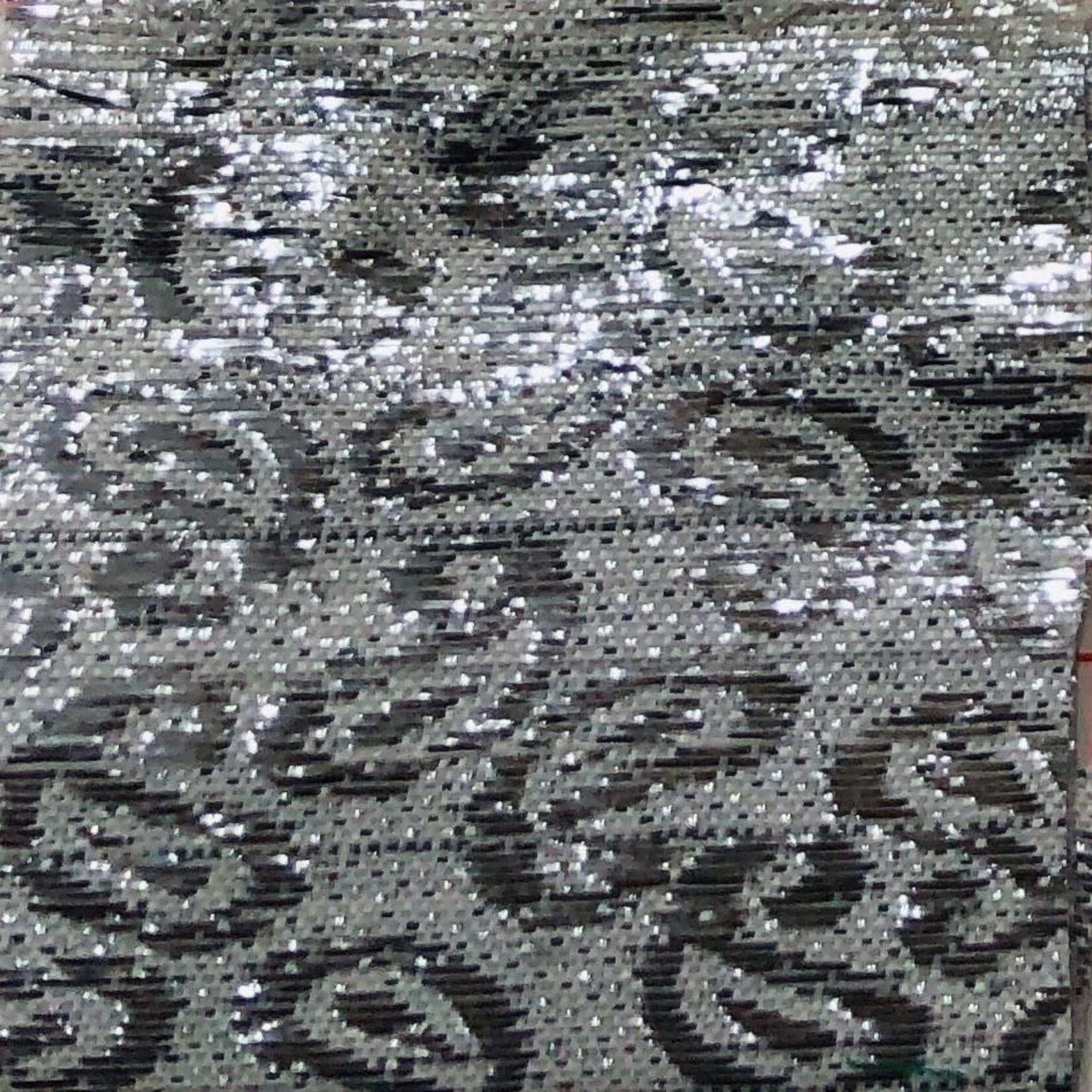 Paisley Patterned Brocade Lame - Silver