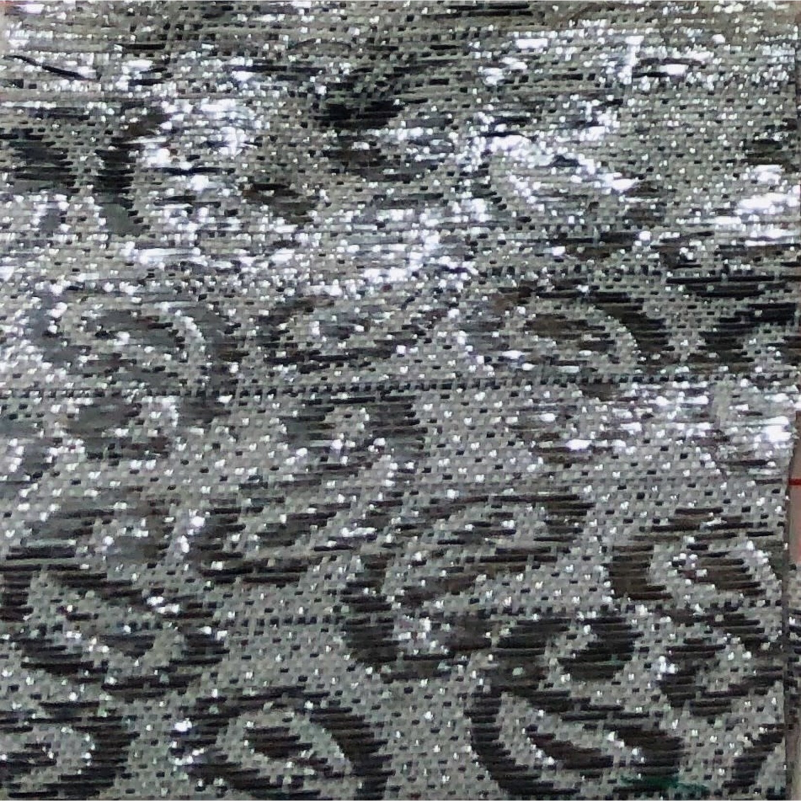 Paisley Patterned Brocade Lame - Silver
