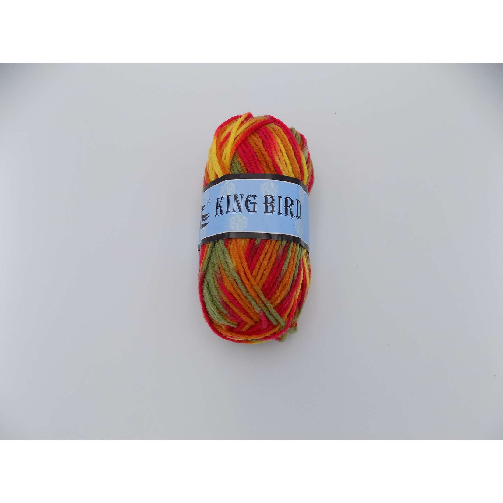 King Bird Variegated Wool 50g Orange, Red, Yellow, Sage Green