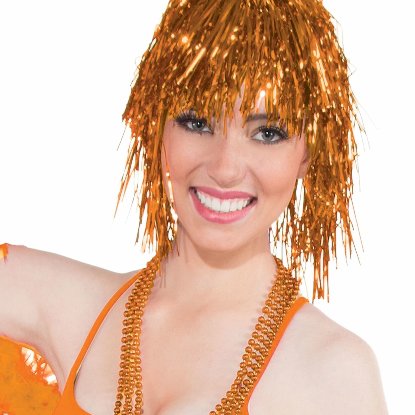 Tinsel Wig Orange