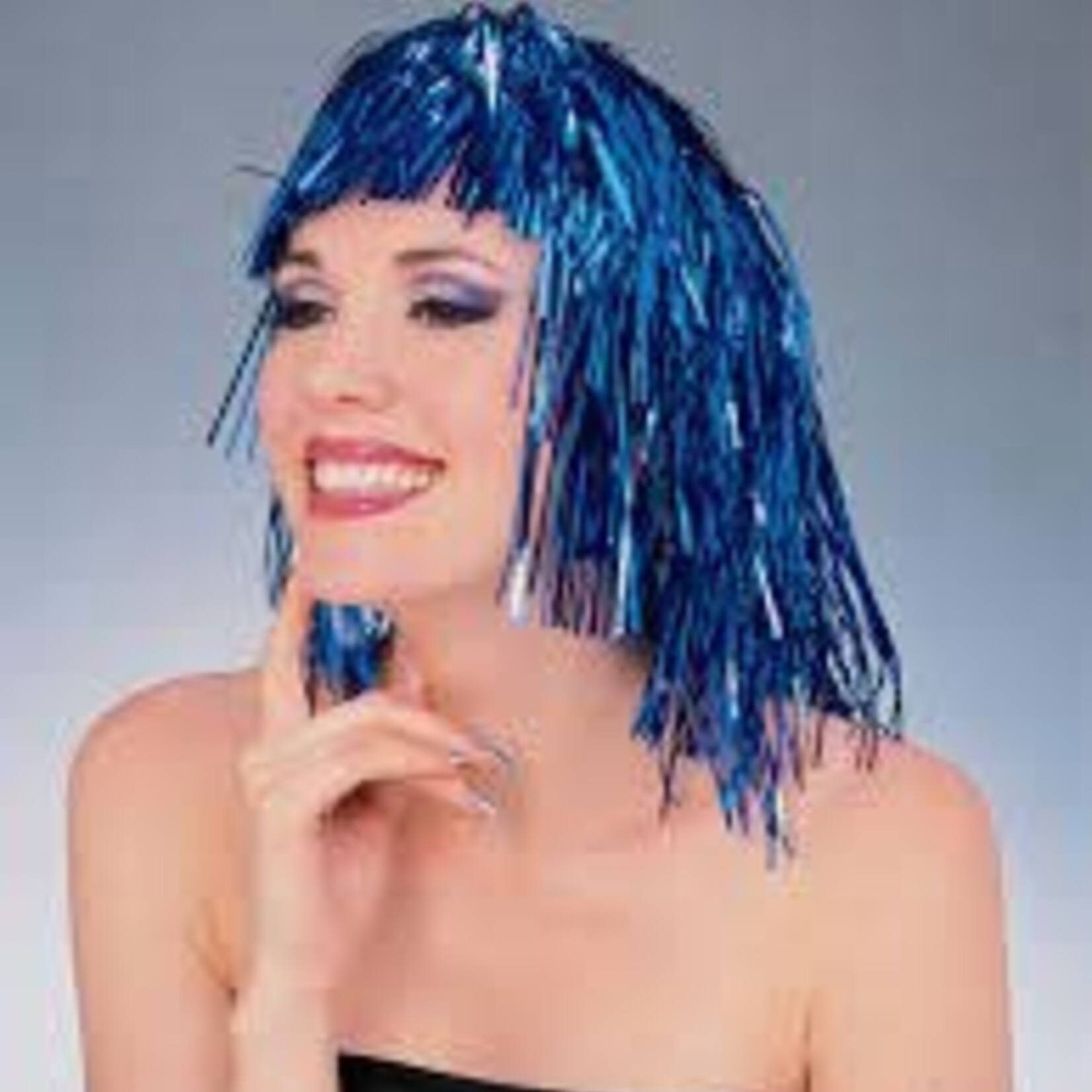 Tinsel Wig Blue