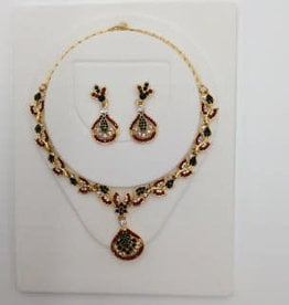 Necklace & Earring Set Red/Green