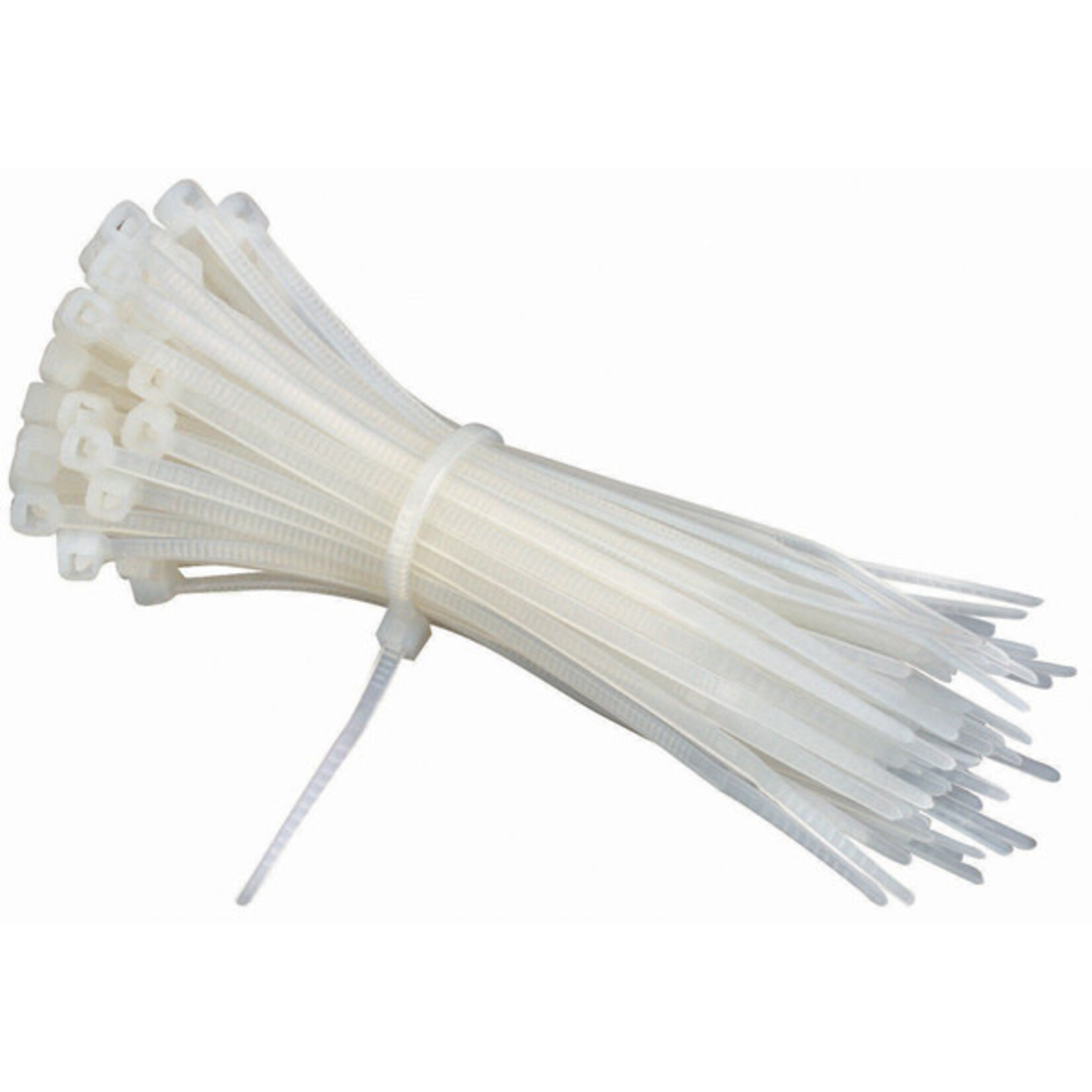 Cable Ties Pack (100pcs) White 8" x 50 lbs