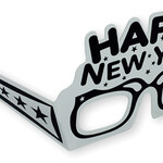 Silver Happy New Year Glasses