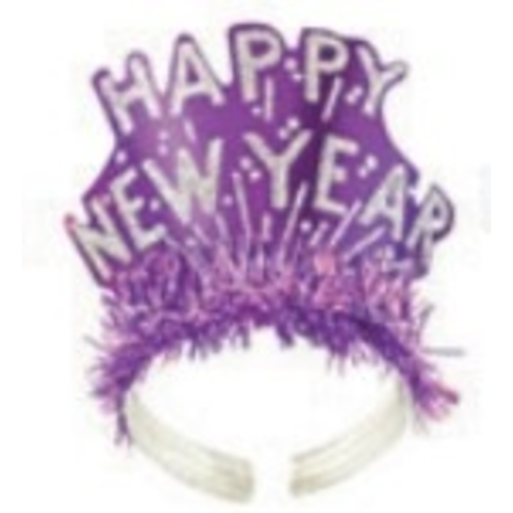 Glitter Happy New Year Tiaras with Metallic Fringe/tinsel