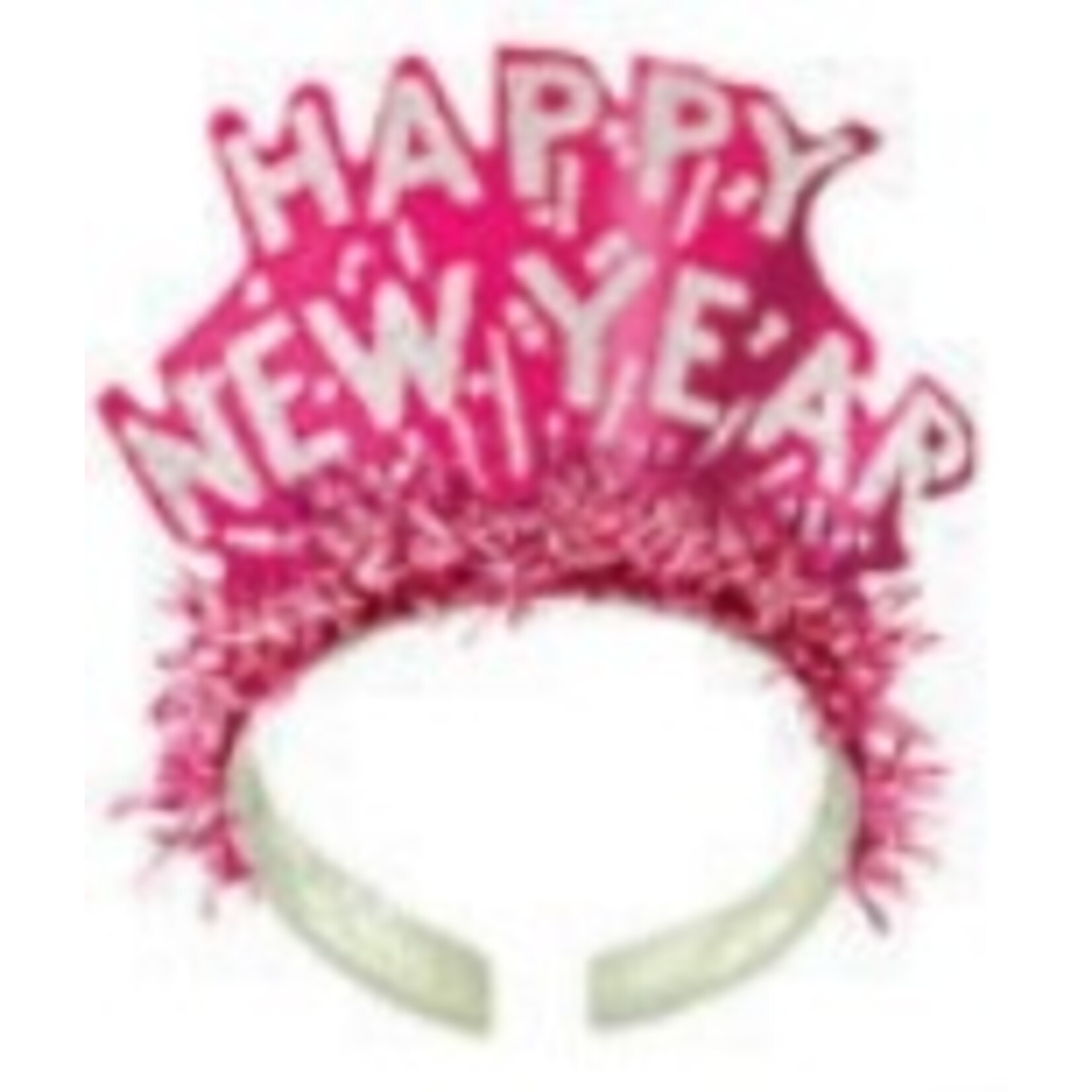 Glitter Happy New Year Tiaras with Metallic Fringe/tinsel