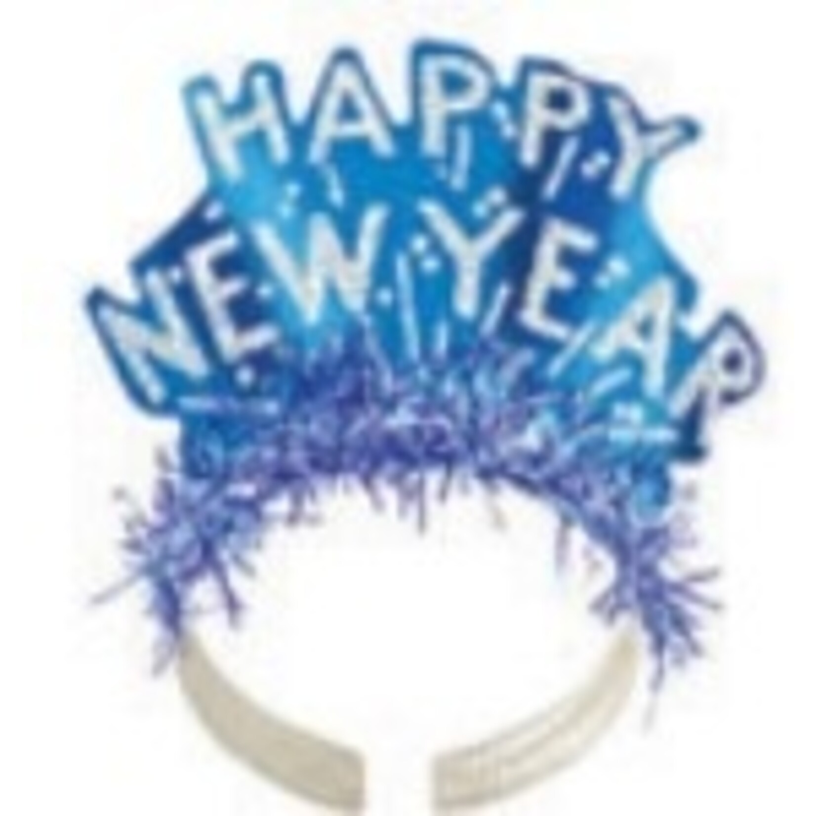 Glitter Happy New Year Tiaras with Metallic Fringe/tinsel