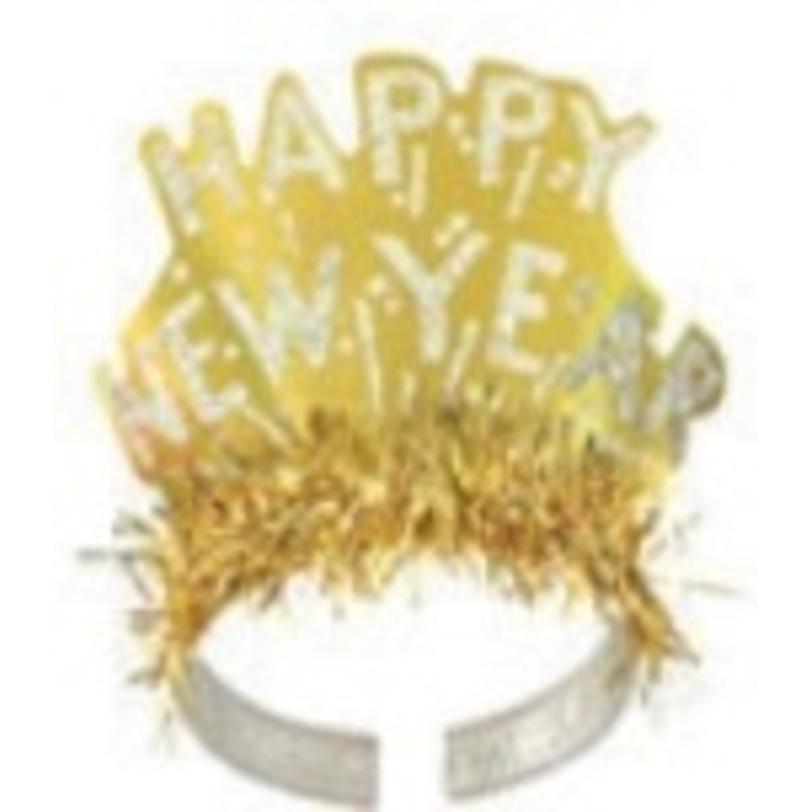 Glitter Happy New Year Tiaras with Metallic Fringe/tinsel