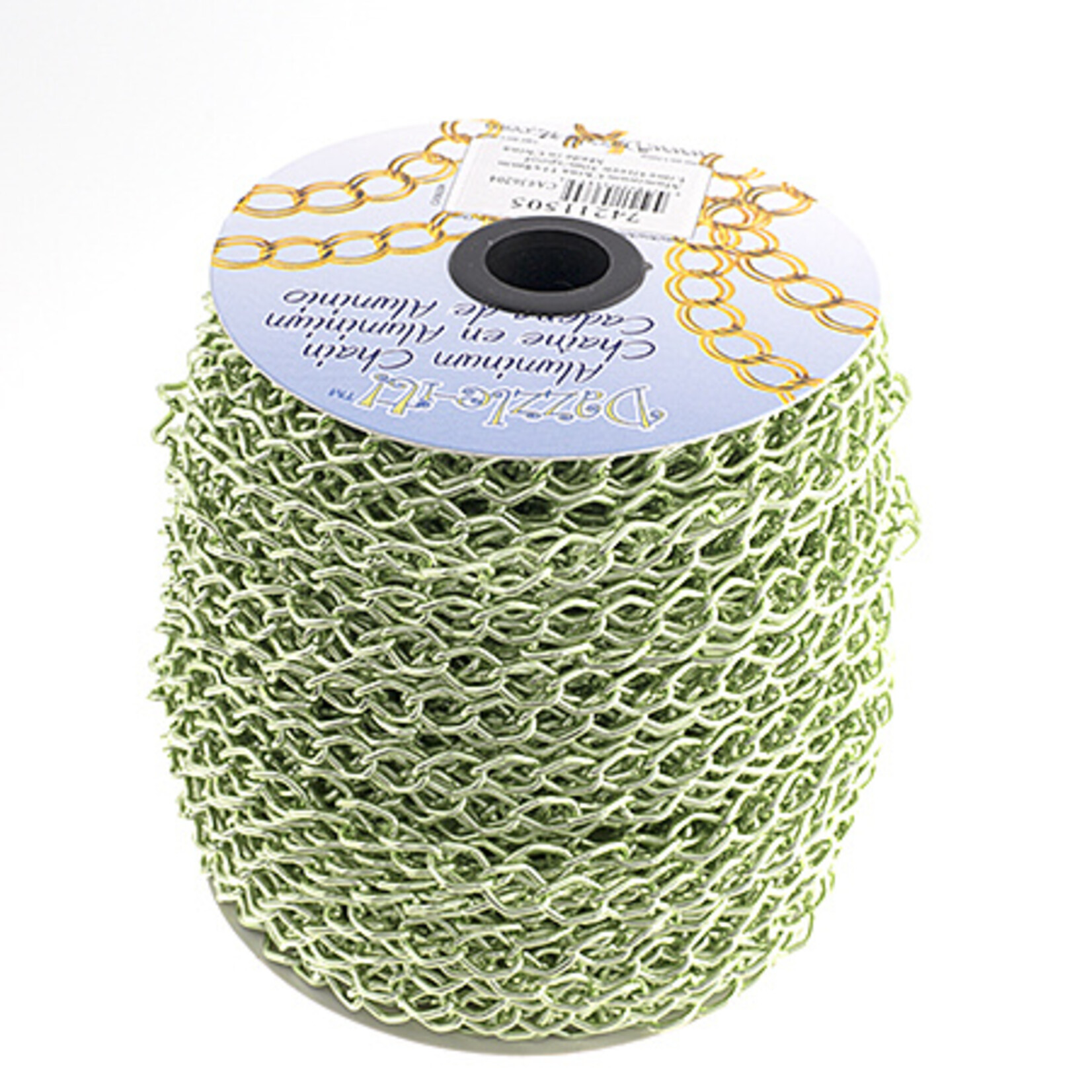 Aluminum Chain 50m/spool Lime Green 11 x 8mm