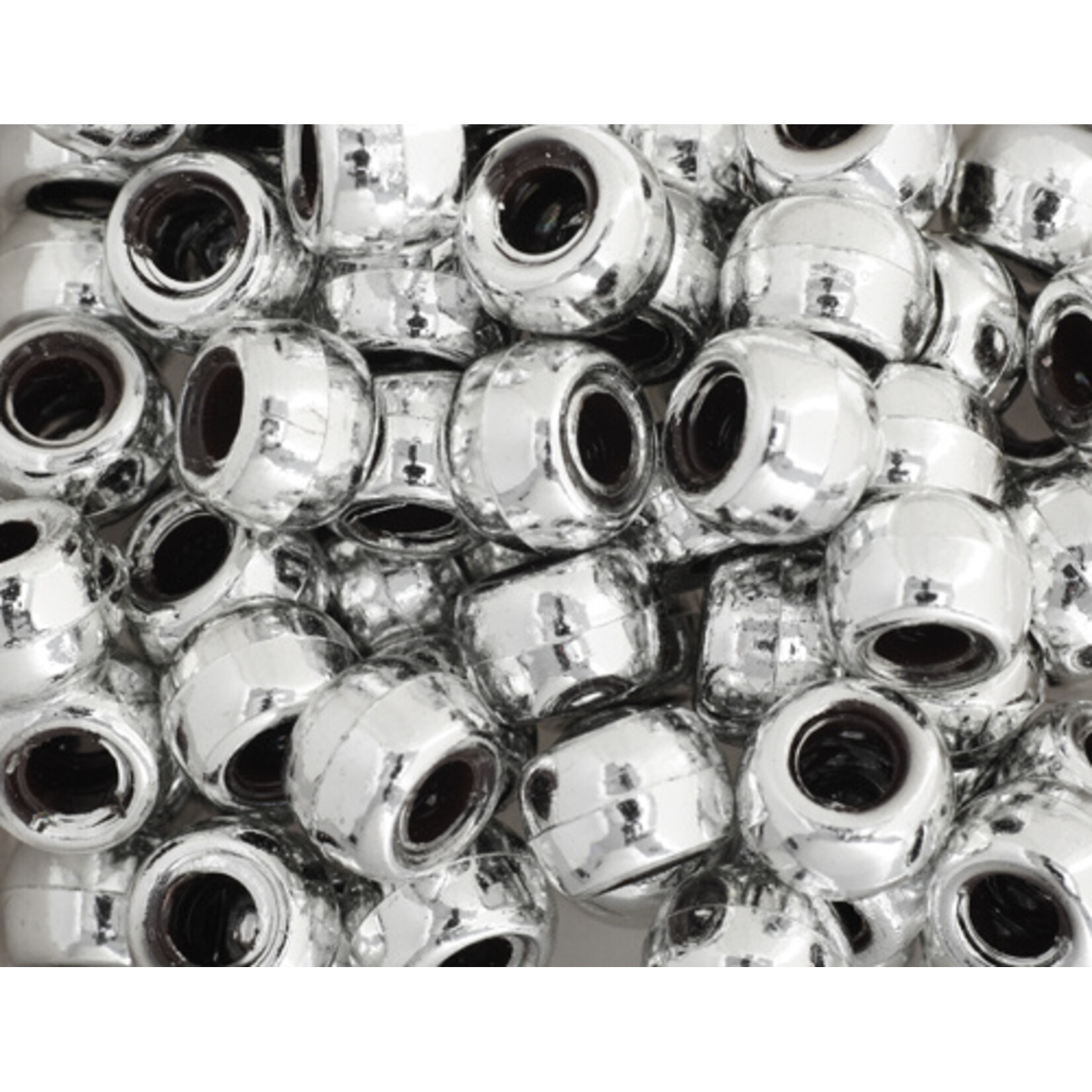 Crowbeads 9mm (60pcs) Silver Metallic