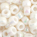 Crowbeads 9mm (60pcs) White Opaque AB