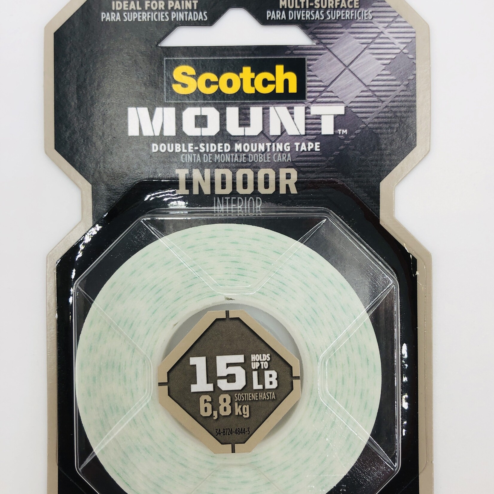 Scotch Mounting Tape Indoor 1/2 Inch x 80 Inches 15Lbs