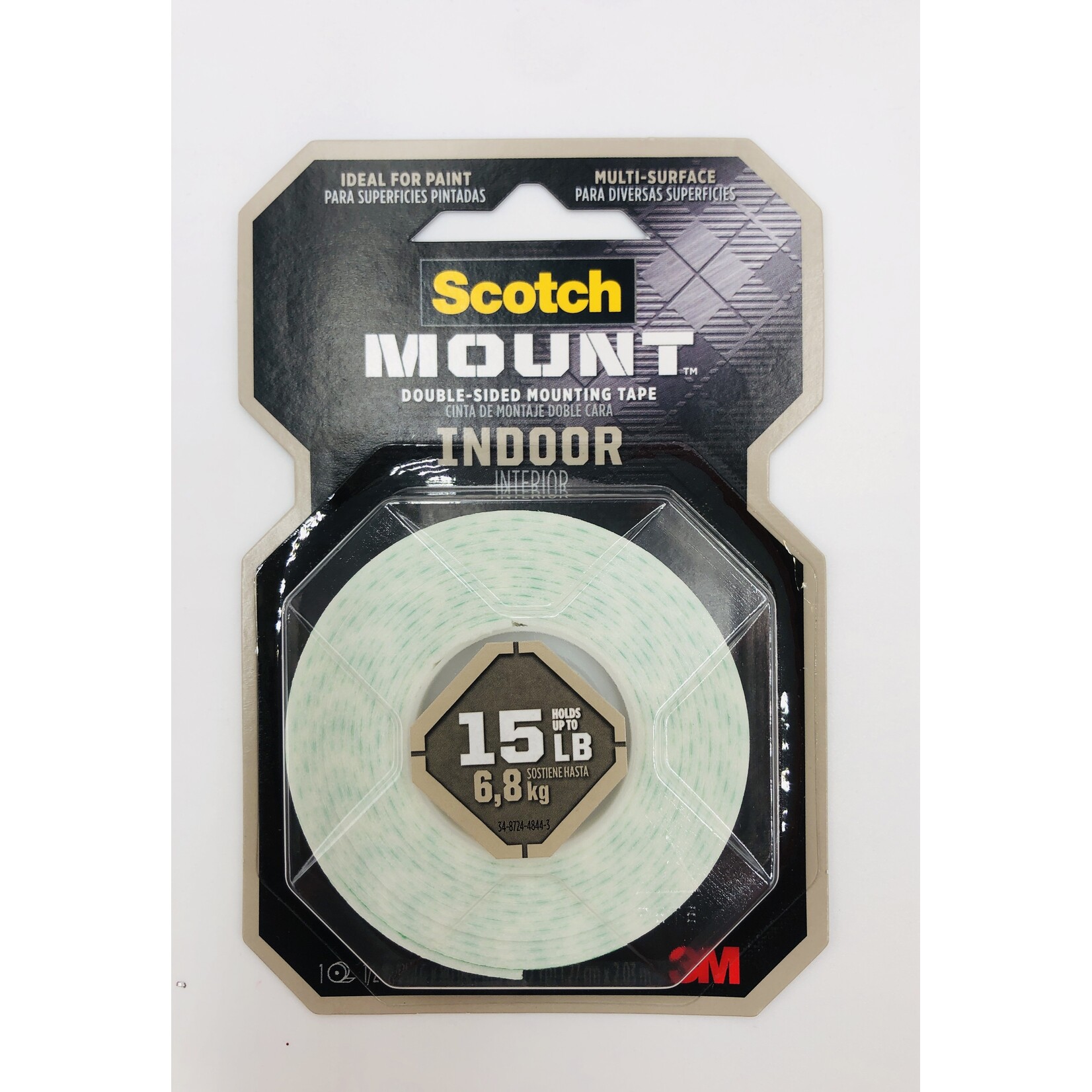Scotch Mounting Tape Indoor 1/2 Inch x 80 Inches 15Lbs