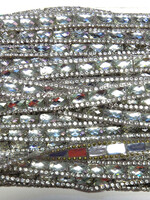 Resin Rhinestone Trimming 1cm 25yds/card Silver