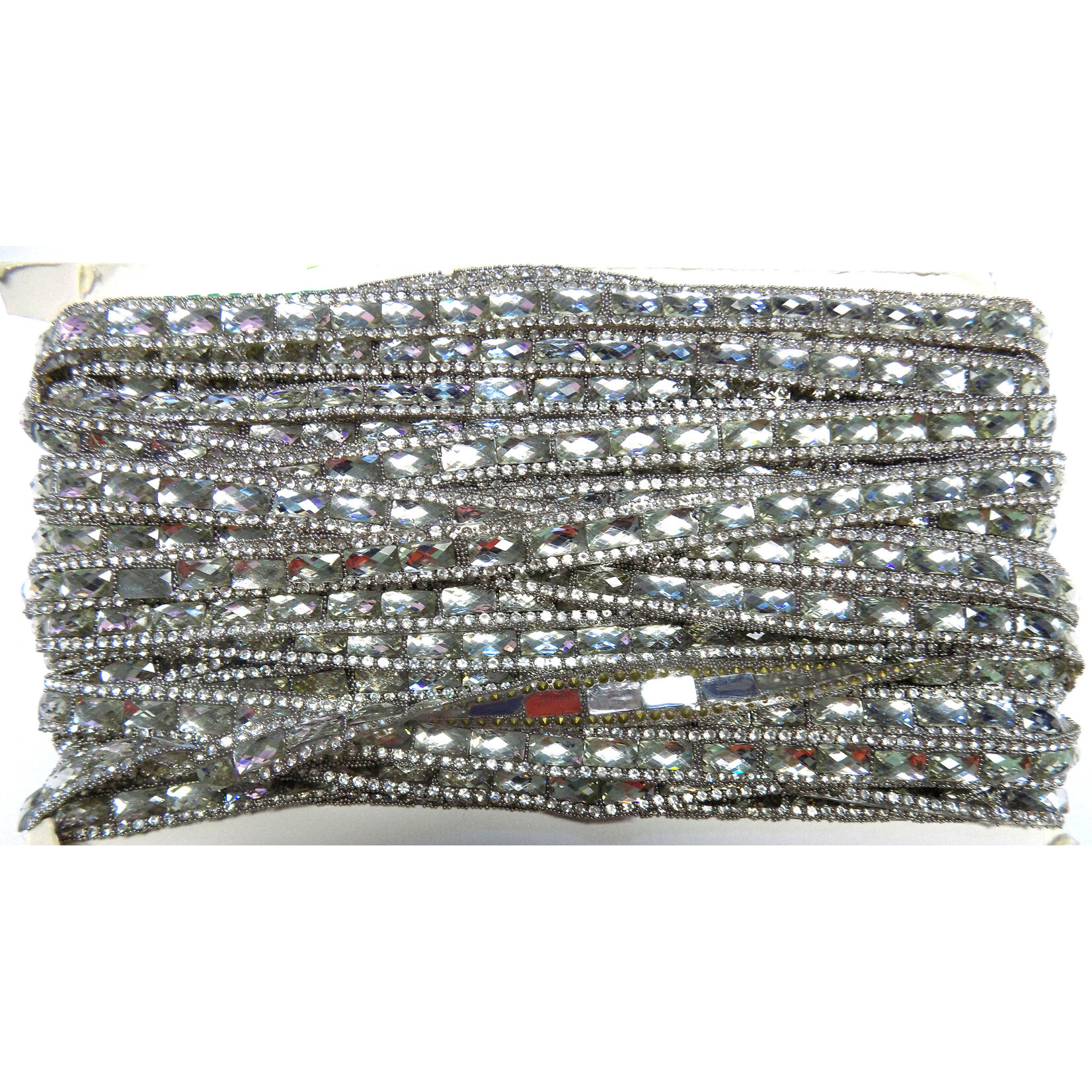 Resin Rhinestone Trimming 1cm 25yds/card Silver