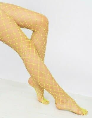 Fishnet Seamless Stocking Neon Yellow - Samaroo's Limited