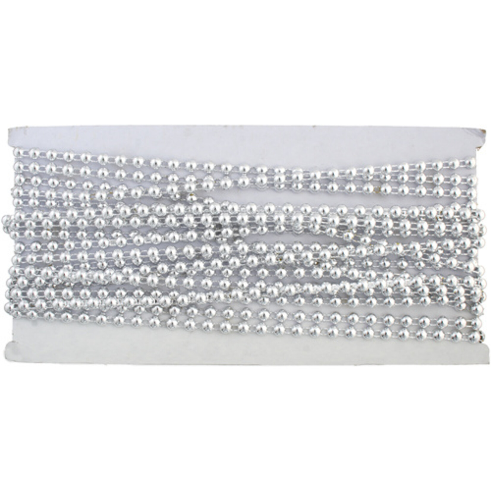 Plastic Trim w/Stone Silver 7mm Round