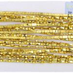 Plastic Trim facetted  Gold 4mm Rect/Round