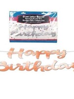 Happy Birthday Giant Letter Banner 9.5 Feet Rose Gold