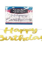 Happy Birthday Giant Letter Banner 9.5 Feet Gold