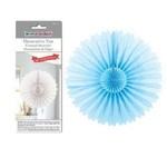 Decor Paper Tissue Fan 16 Inches Baby Blue