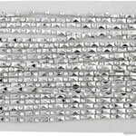 Plastic Trim  Silver  facetted  4mm  Rect /Round 10yds