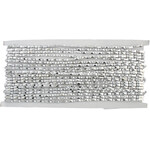 Plastic Trim  Silver  facetted  4mm  Rect /Round 10yds