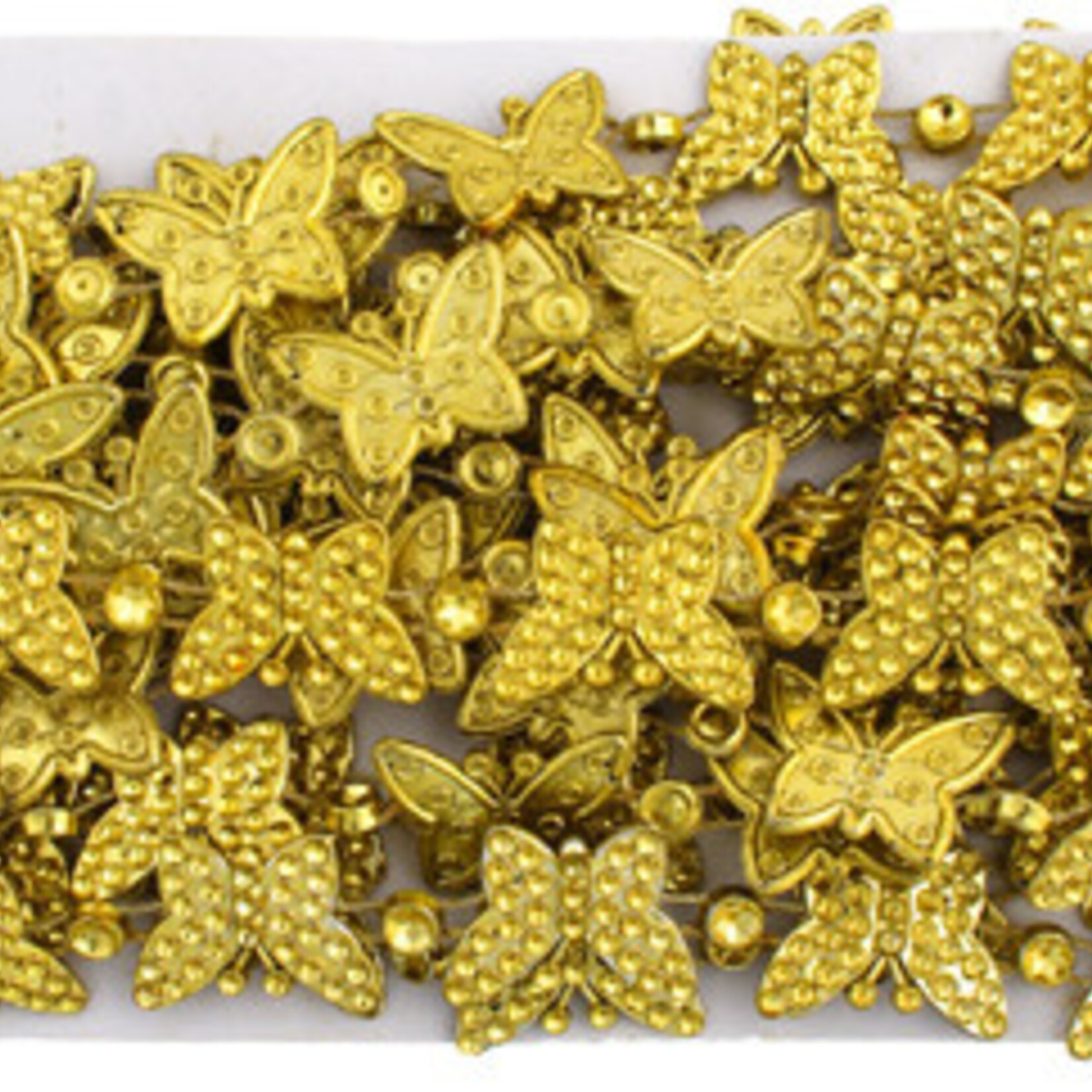Plastic Trim Diamond cut  Butterfly 19mm Gold