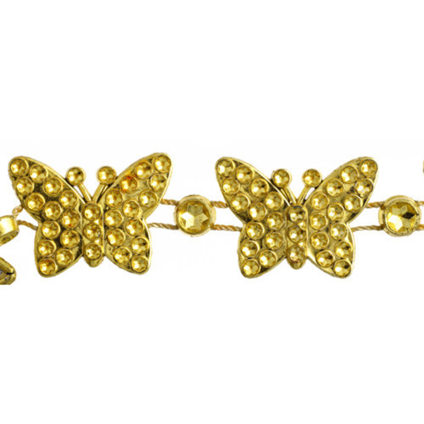 Plastic Trim Diamond cut  Butterfly 19mm Gold