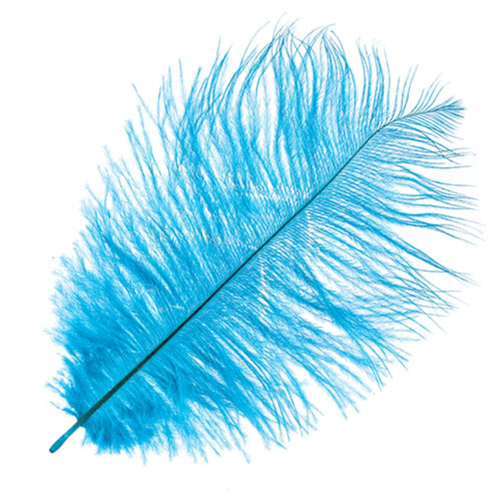 Ostrich Drab Plumes 6-8 Inch (12 pieces) Electric Blue