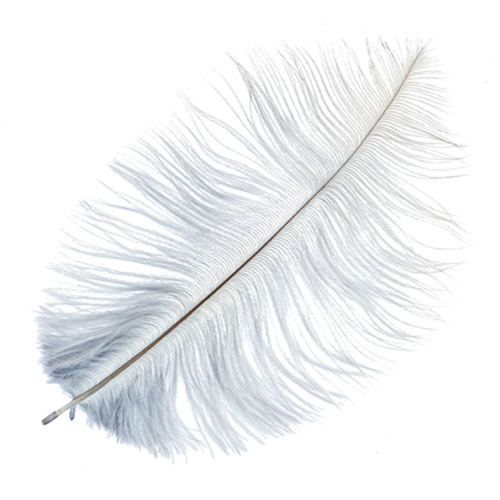 Ostrich Drab Plumes 6-8 Inch (12 pieces) Silver