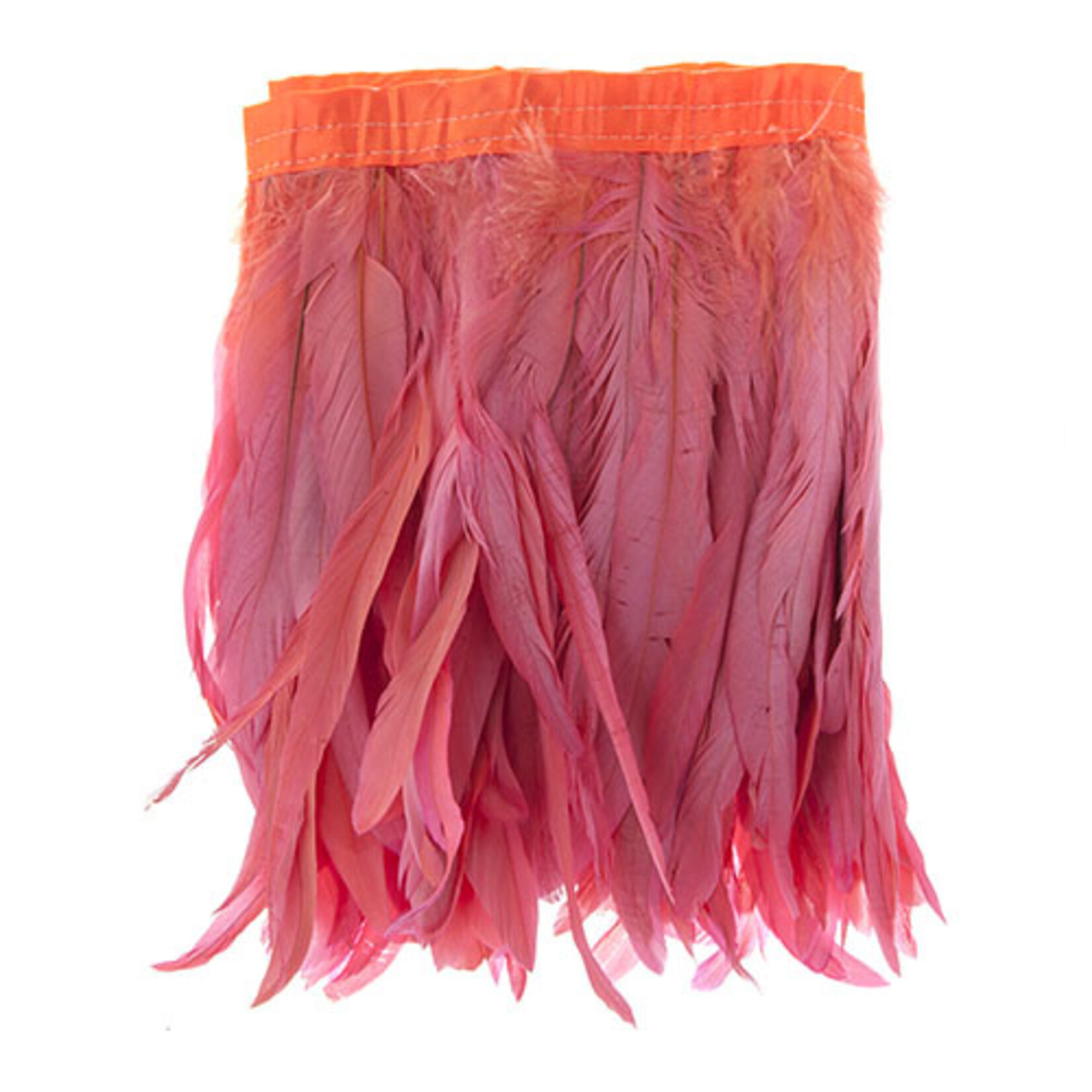 Coque Feathers Value 8-10 Inches 1 Yard  Coral