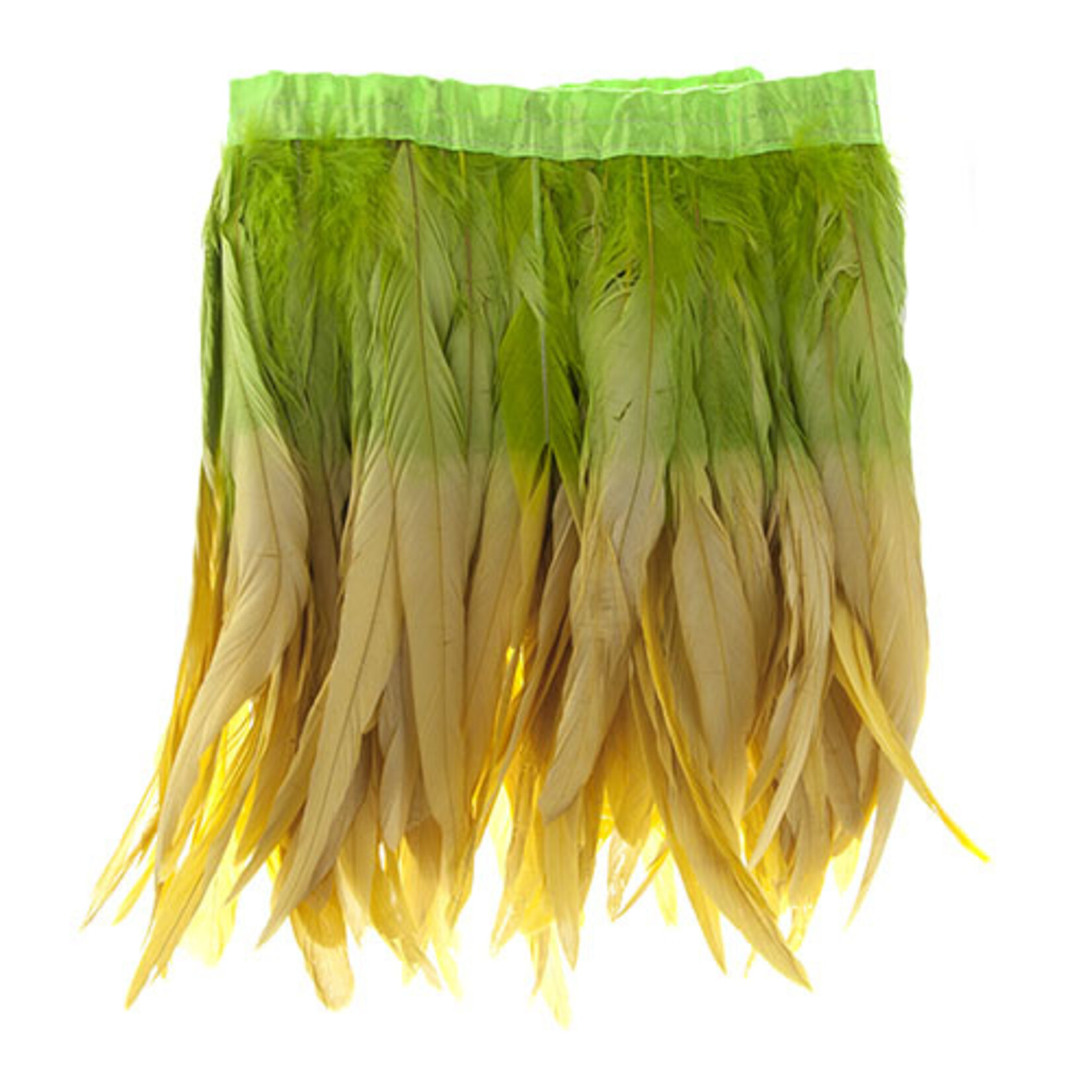 Coque Feathers Value 2 Tone 8 - 10 Inches 1 Yard  Lemon/Lime