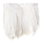 Goose Feather Strung 5.5-7 inches (2 yards) White Bleach