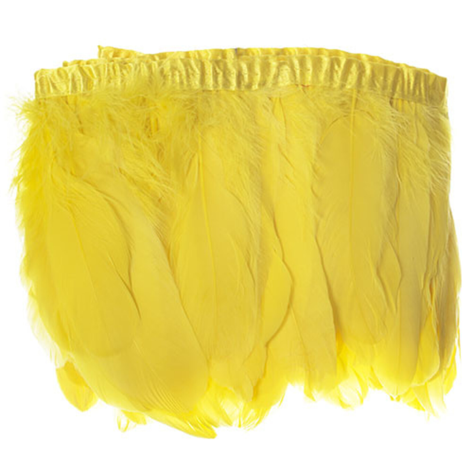 Goose Feather Strung 5.5-7 inches (2 yards) Yellow