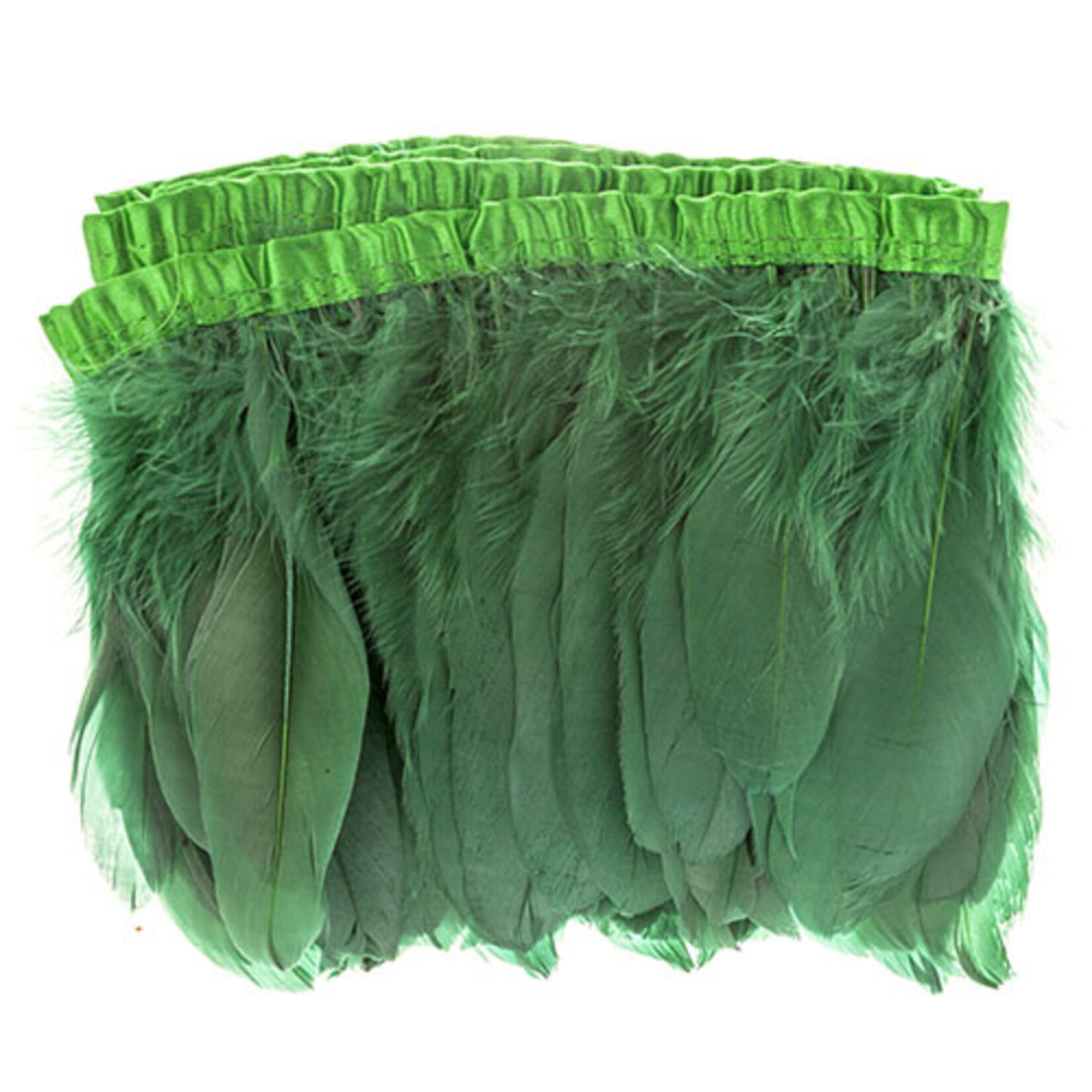 Goose Feather Strung 5.5-7 inches (2 yards) Emerald