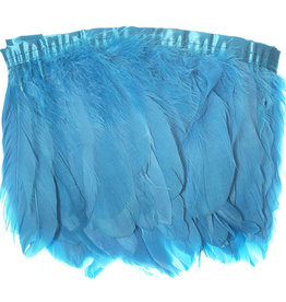 Goose Feather Strung 5.5-7 inches (2 yards) Turquoise