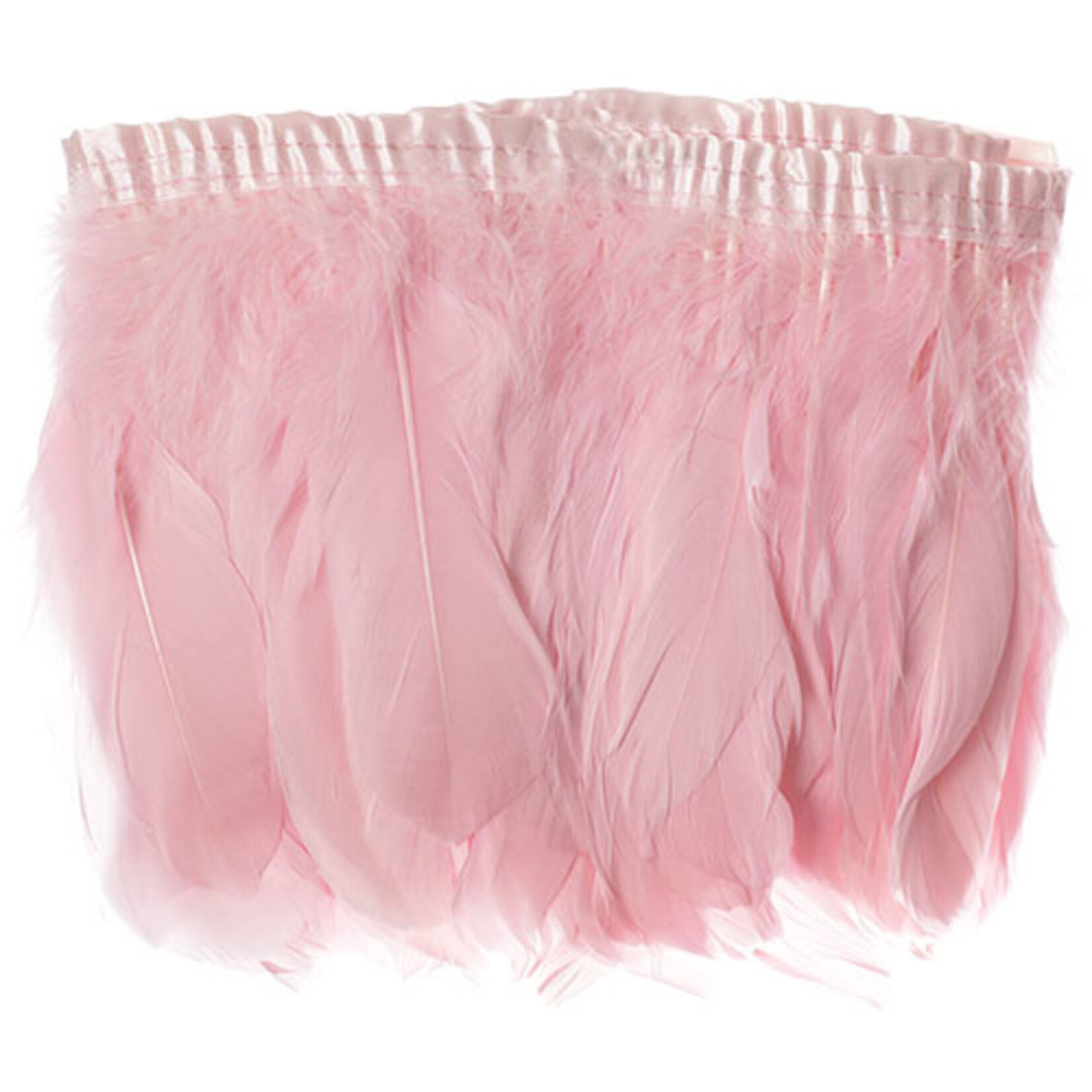 Goose Feather Strung 5.5-7 inches (2 yards) Baby Pink