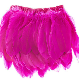 Goose Feather Strung 5.5-7 inches (2 yards) Hot Pink