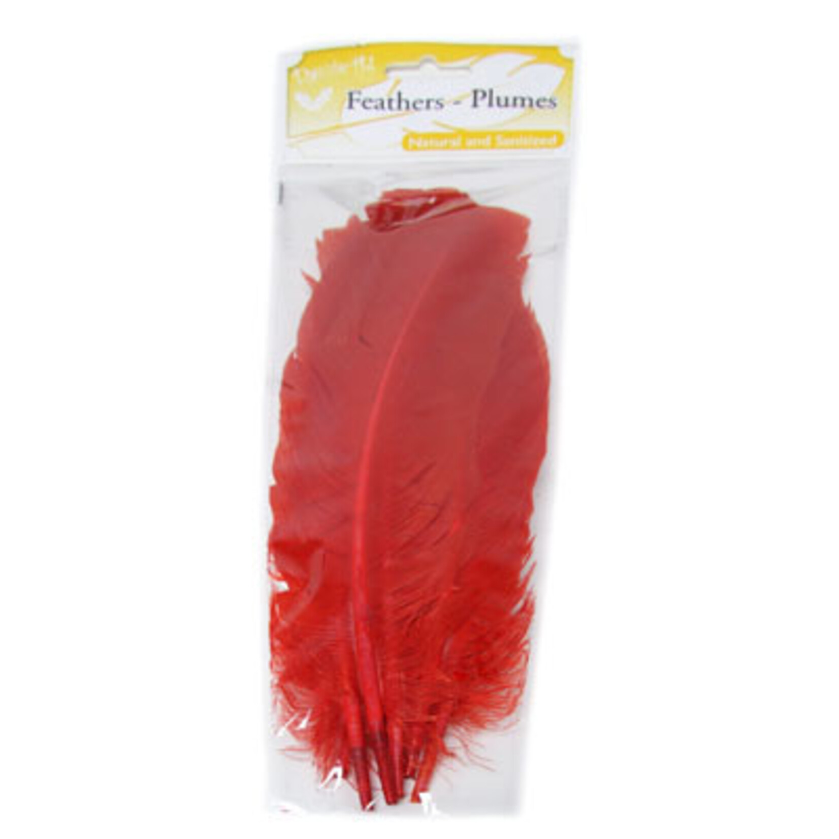 Turkey Quills 6pcs (Left & Right) Red