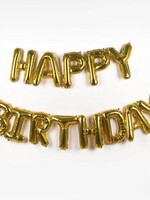 16 inches Happy Birthday Foil Balloons Bunting Gold